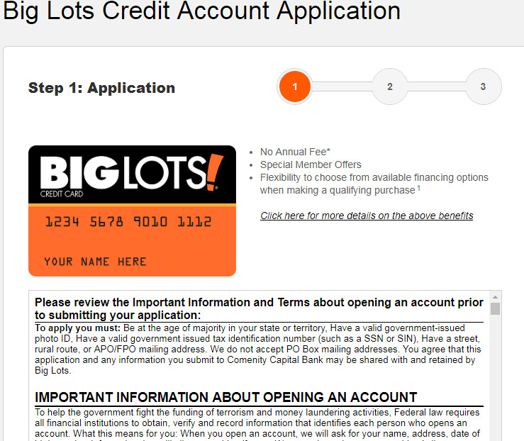 apply for big lots credit card