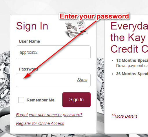 Kay Jewelers credit card payment