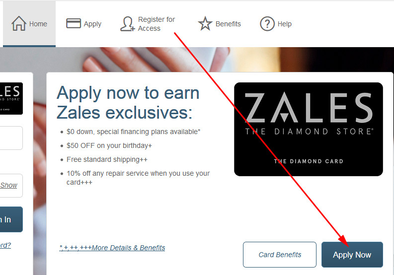 zales credit card sign in